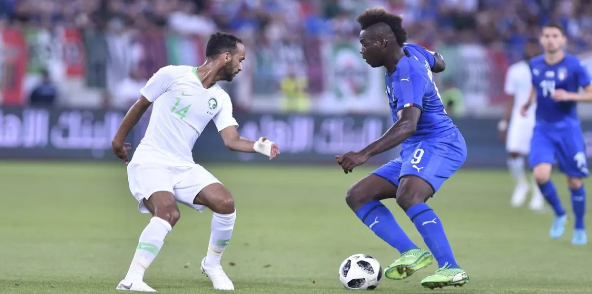 أهداف مباراة السعودية وإيطاليا.. بالوتيللي وبيلوتي يتقدمان والشهري يقلص النتيجة (فيديو)‎