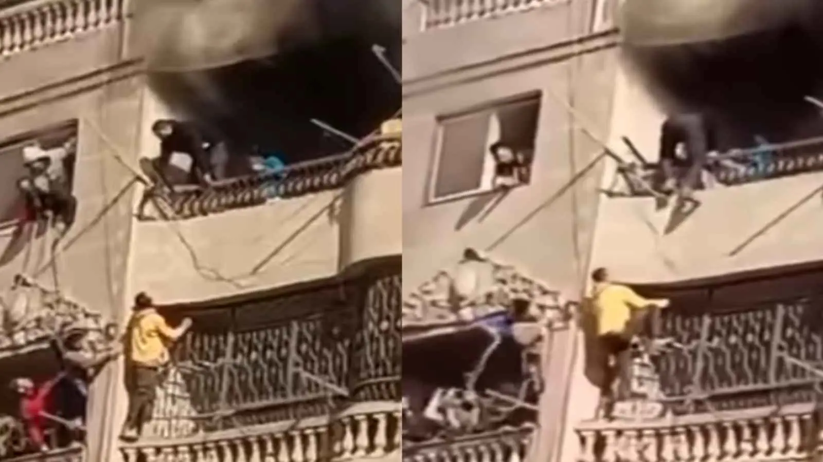 "مشهد بطولي".. شبان مصريون ينقذون 3 أطفال من حريق مروع (فيديو)