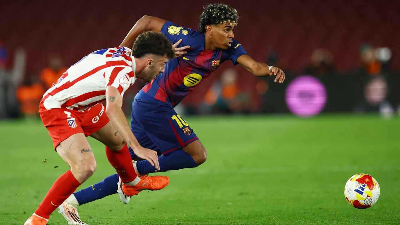 رقم جنوني.. تقييم وإحصائيات لامين يامال ضد أتلتيكو مدريد 