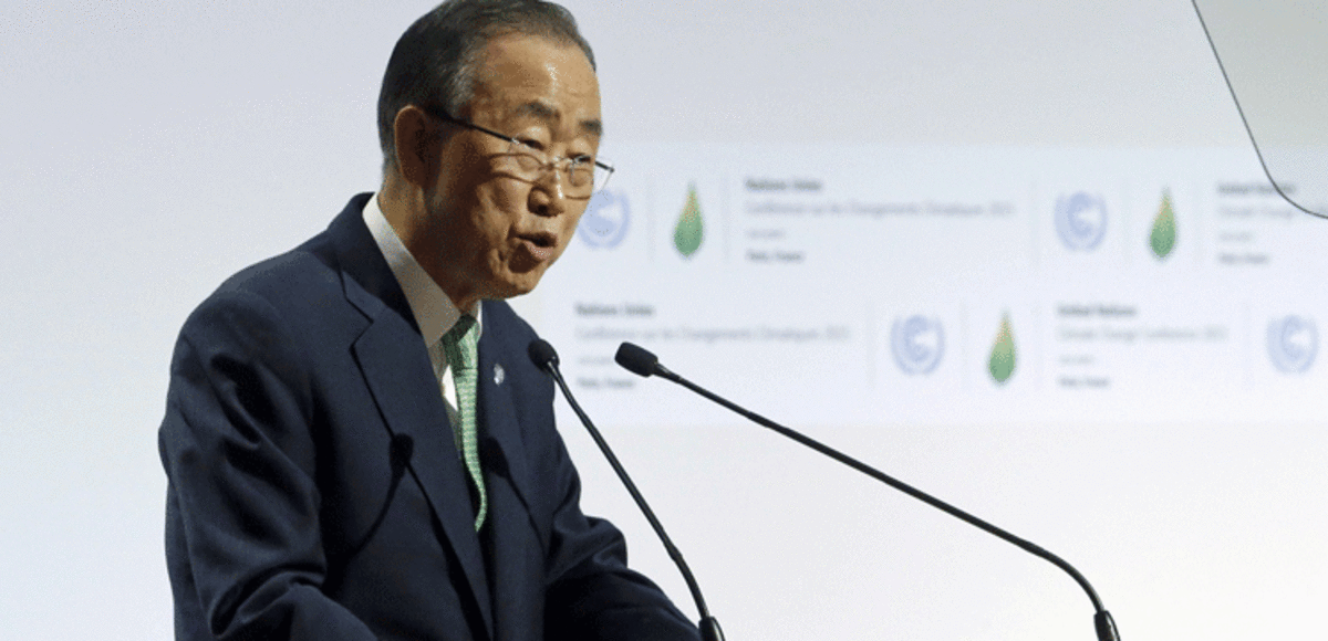 بان كي مون يحذر من كارثة مناخية