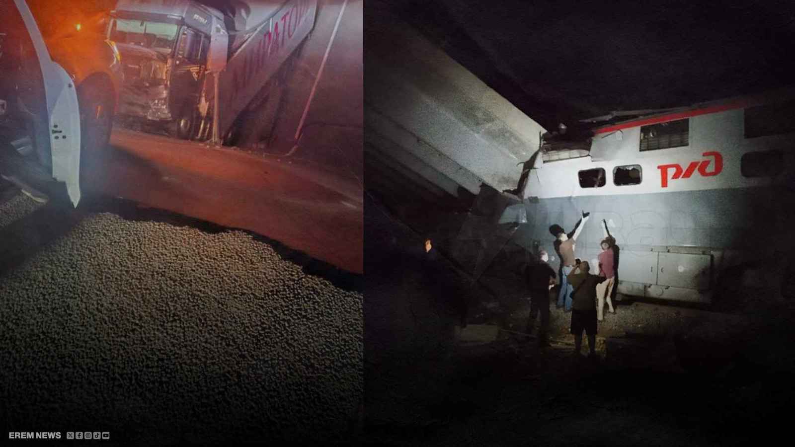 انهار فوق قطار ركاب.. تفجير جسر في منطقة بريانسك الروسية (فيديو وصور)