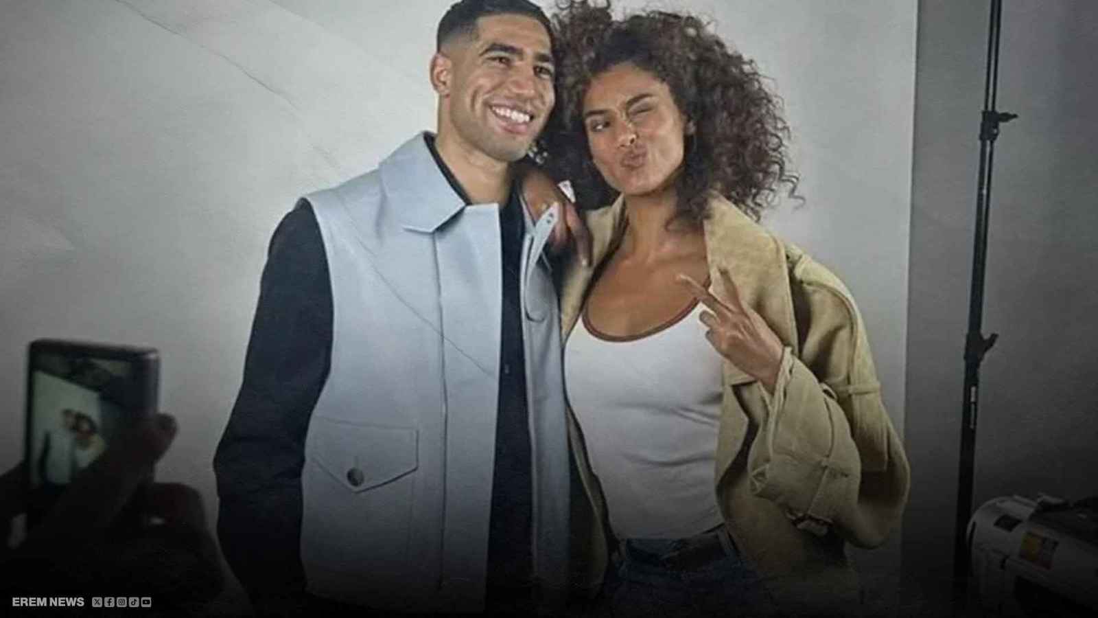 بعد أخبار ارتباطه بواندا نارا.. حكيمي مجددا رفقة إيمان همام !!