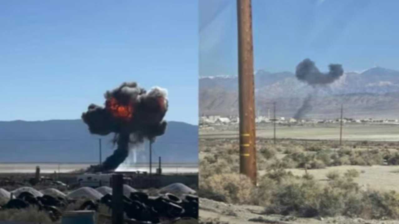 تحطم مقاتلة أمريكية في صحراء  كاليفورنيا (فيديو)