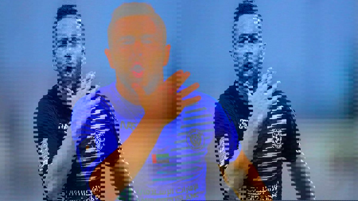 الإسرائيلي ضياء سبع نجم النصر الإماراتي يدعم فلسطين