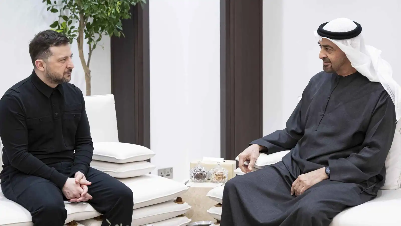 الرئيس الإماراتي وزيلينسكي يبحثان تطورات الأوضاع الأمنية في المنطقة
