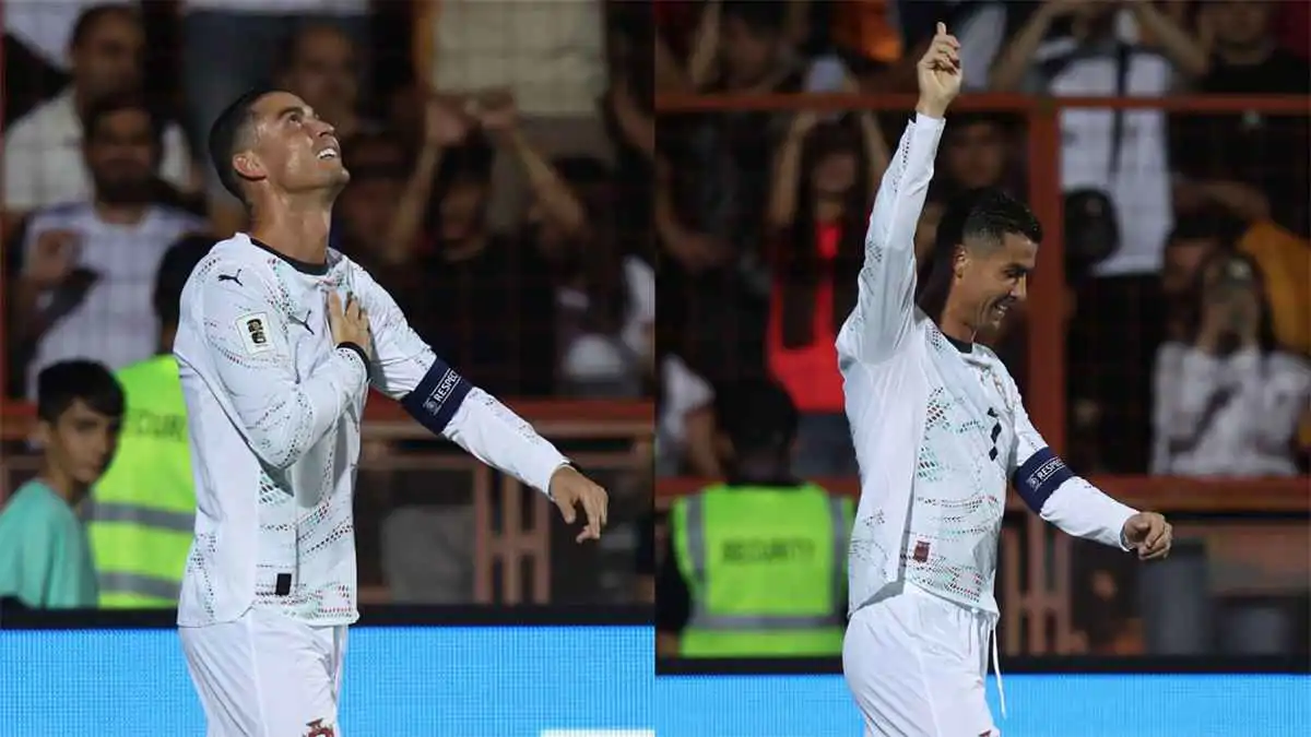 إشارة لافتة.. لماذا رفع رونالدو يده إلى السماء بعد هدفه في مرمى أرمينيا؟ (فيديو)