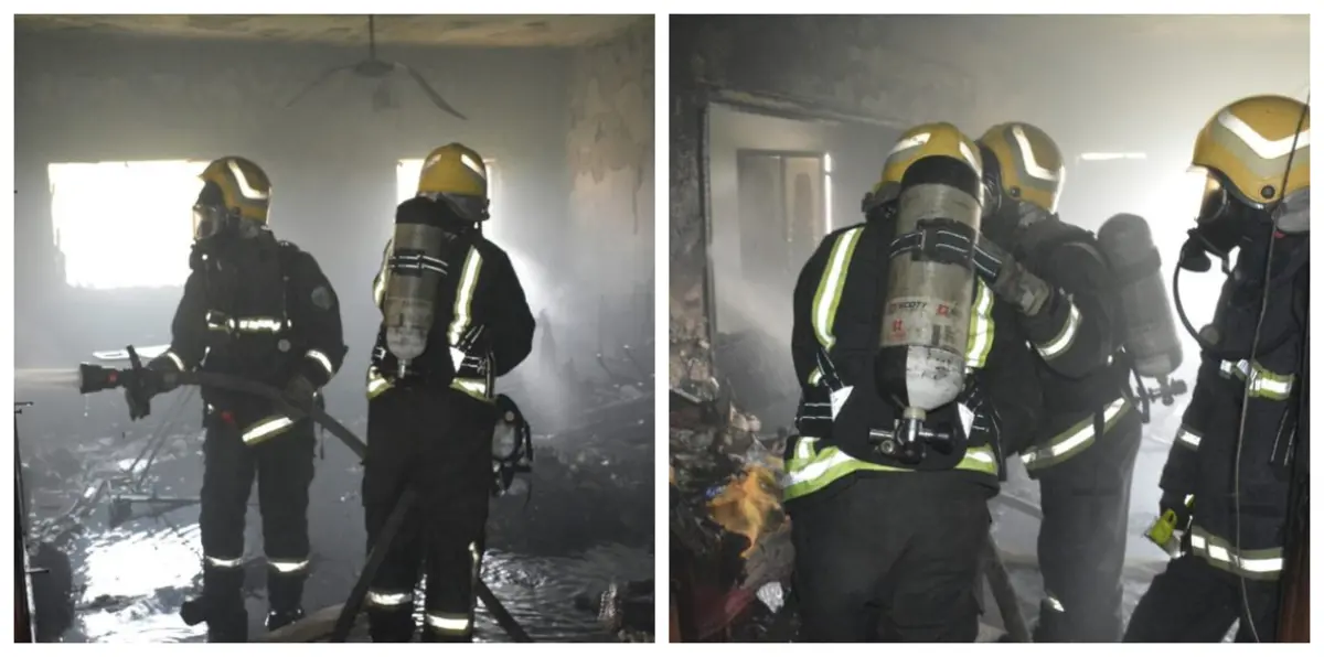 بالصور.. حريق في جدة السعودية يتسبب بإصابة 5 أشخاص