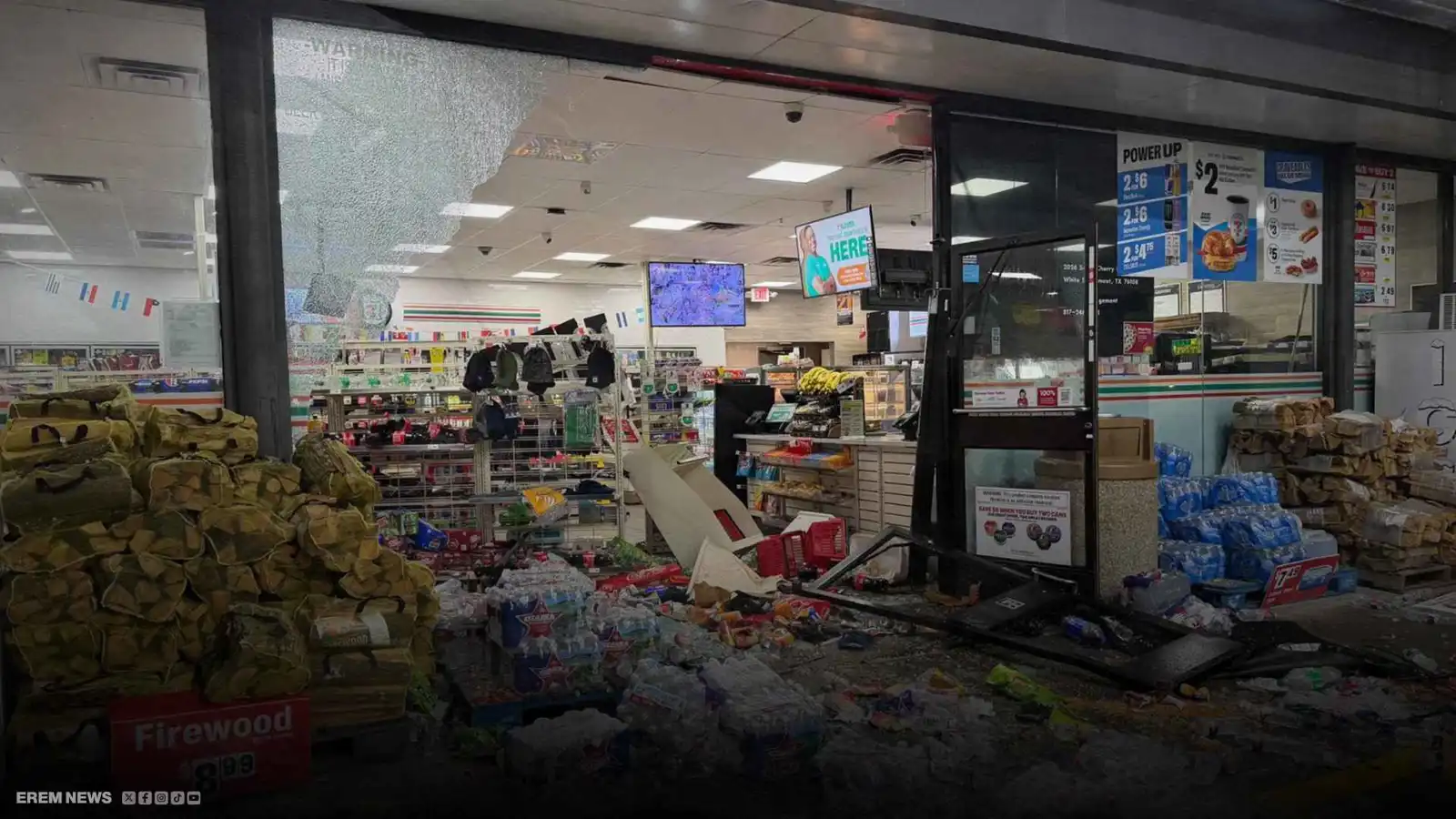 سرقة مجنونة لصراف آلي تدمر متجرا بالكامل في تكساس (فيديو إرم)