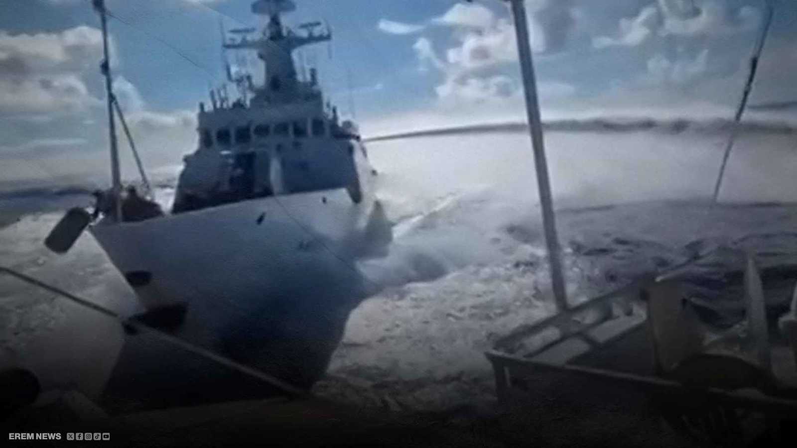 مطاردة زورق فلبيني تسبب تصادم سفينتين صينيتين (فيديو إرم)