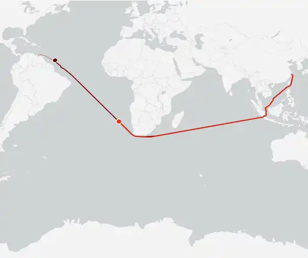 مسار ناقلة النفط "ثاوزند ساني" 