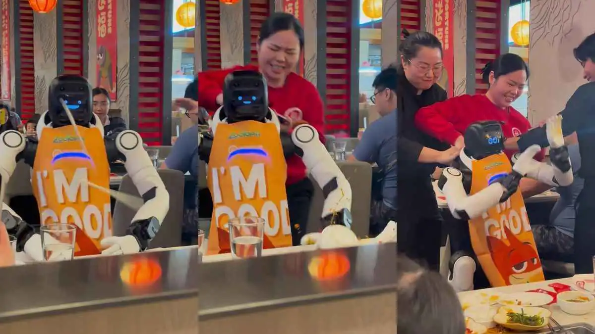 "روبوت راقص" يفقد السيطرة داخل مطعم في كاليفورنيا (فيديو)