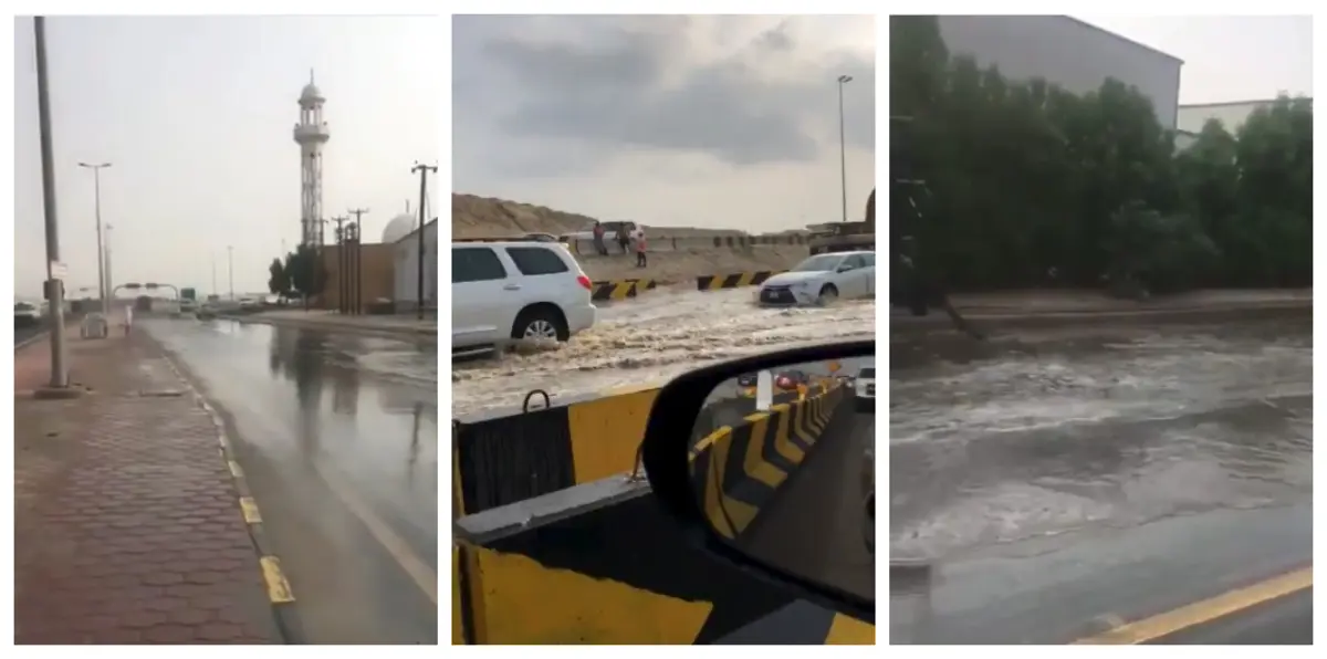 أمطار غزيرة وسيول تغرق مناطق واسعة في الكويت 