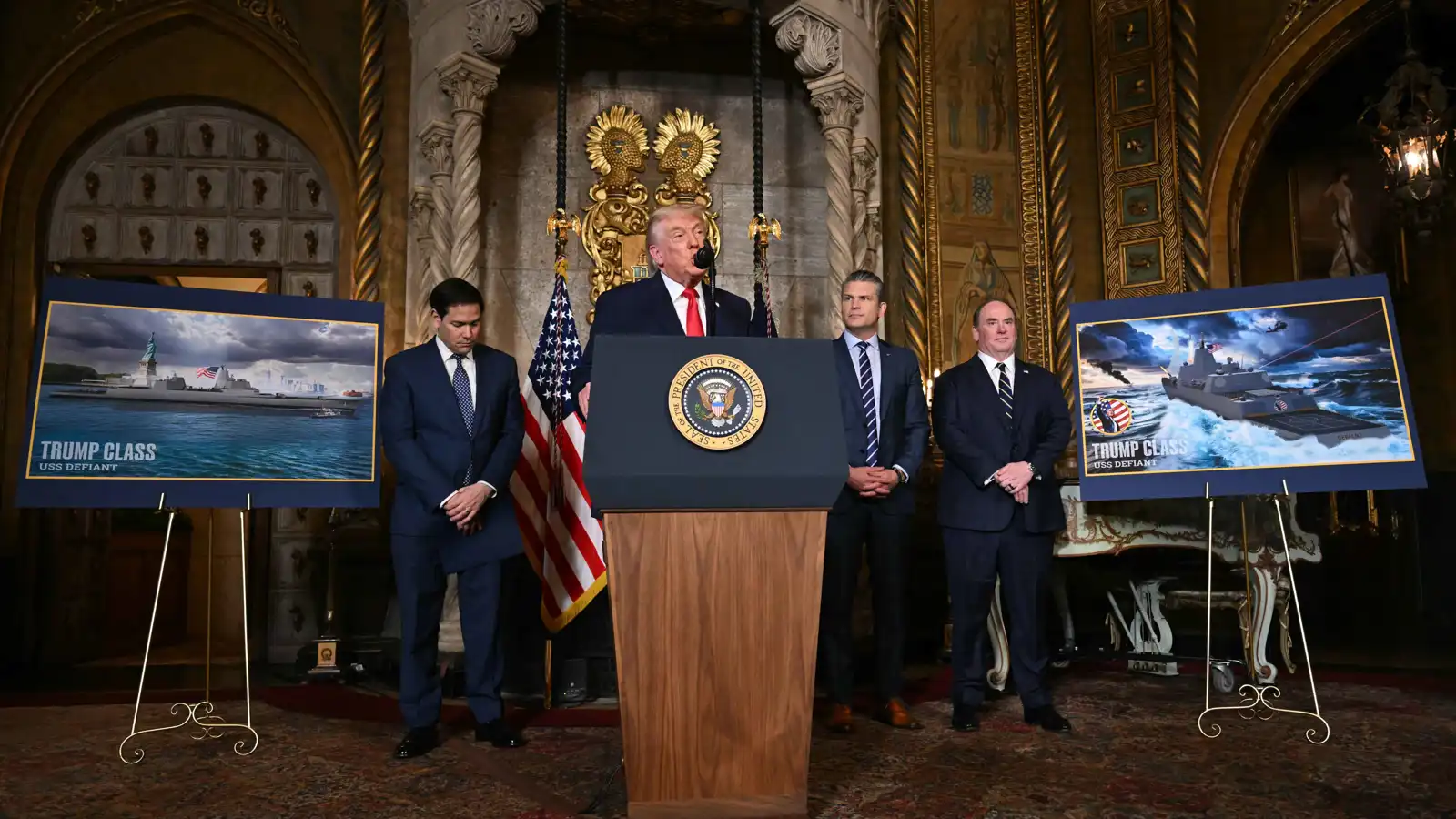 بوارج عملاقة تحمل اسمه.. ترامب يكشف عن مشروع سيغير وجه البحار (فيديو إرم)