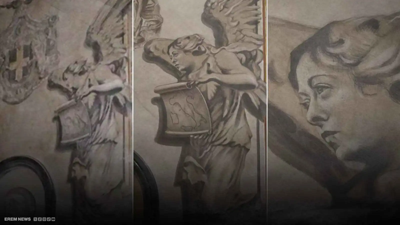 بعد ضجة سياسية ودينية في إيطاليا.. إزالة جدارية" الملاك ميلوني" (فيديو إرم)