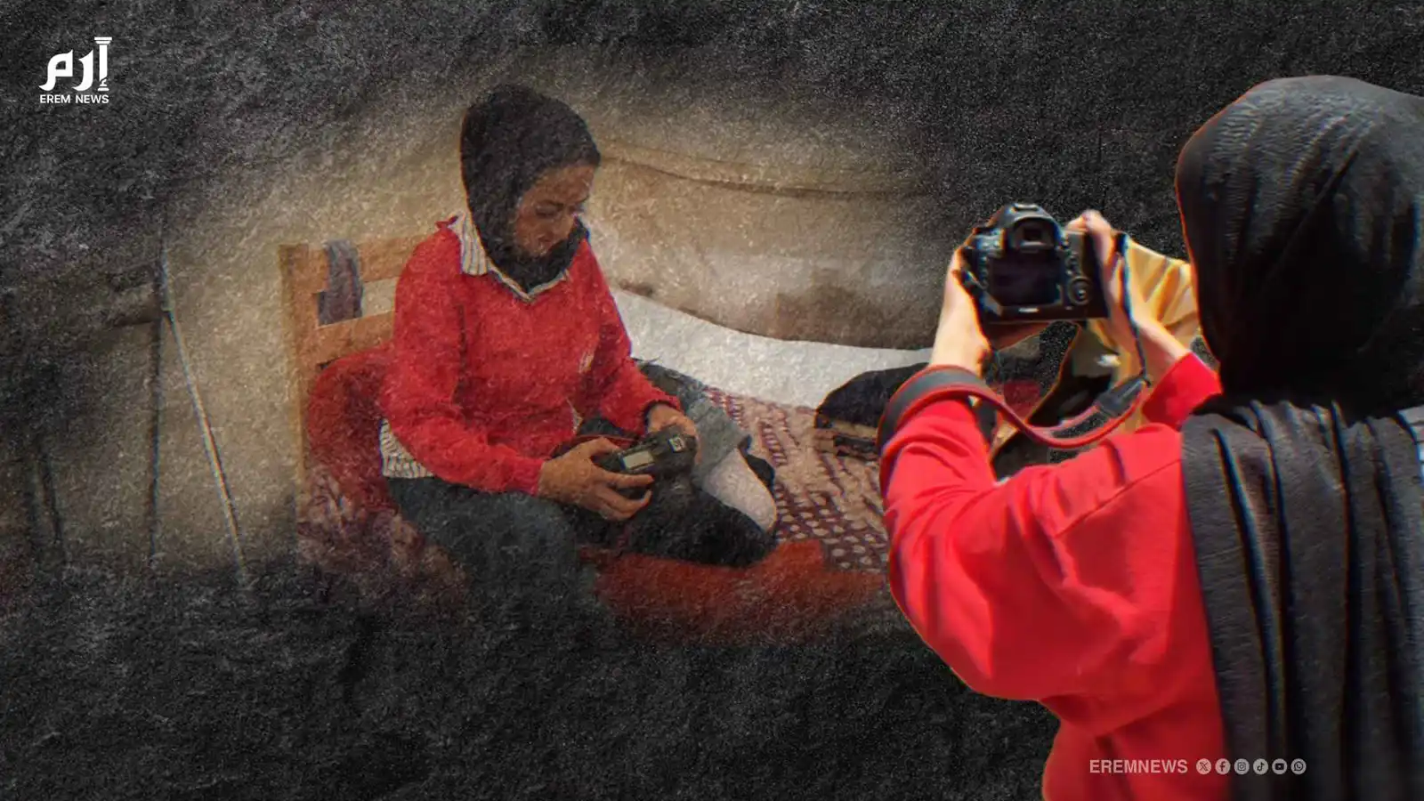 المصورة "كفاح".. قدم مبتورة وحلم معلق على "طرف صناعي" (فيديو إرم)