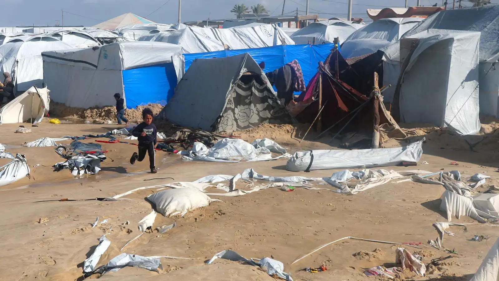 غزة.. وفاة رضيعة بسبب البرد ومصرع أم وطفلتها باحتراق خيمة للنازحين (فيديو)