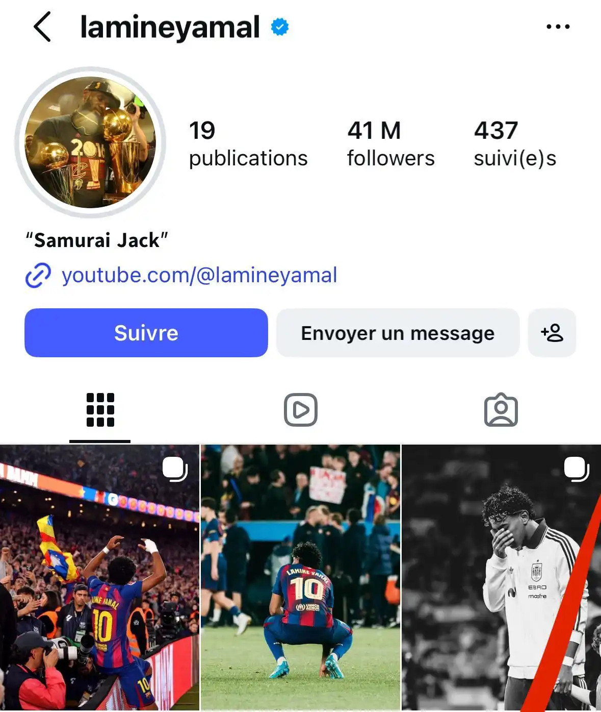 لامين يامال يغير صورة حسابه عبر انستغرام