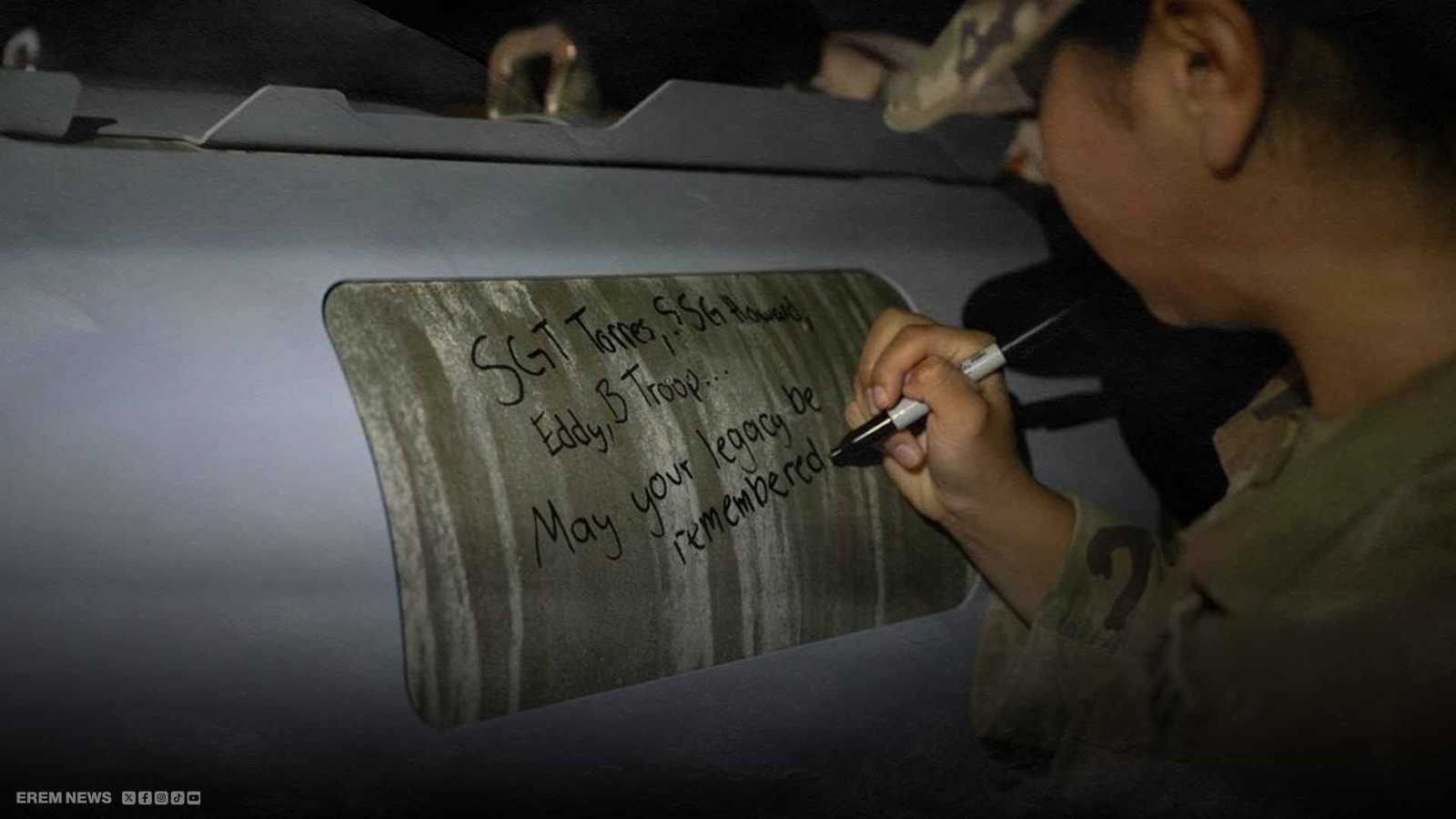 وجع الفقد وفخر الرد.. جندي أمريكي يودع رفاقه بطريقته الخاصة (فيديو إرم)