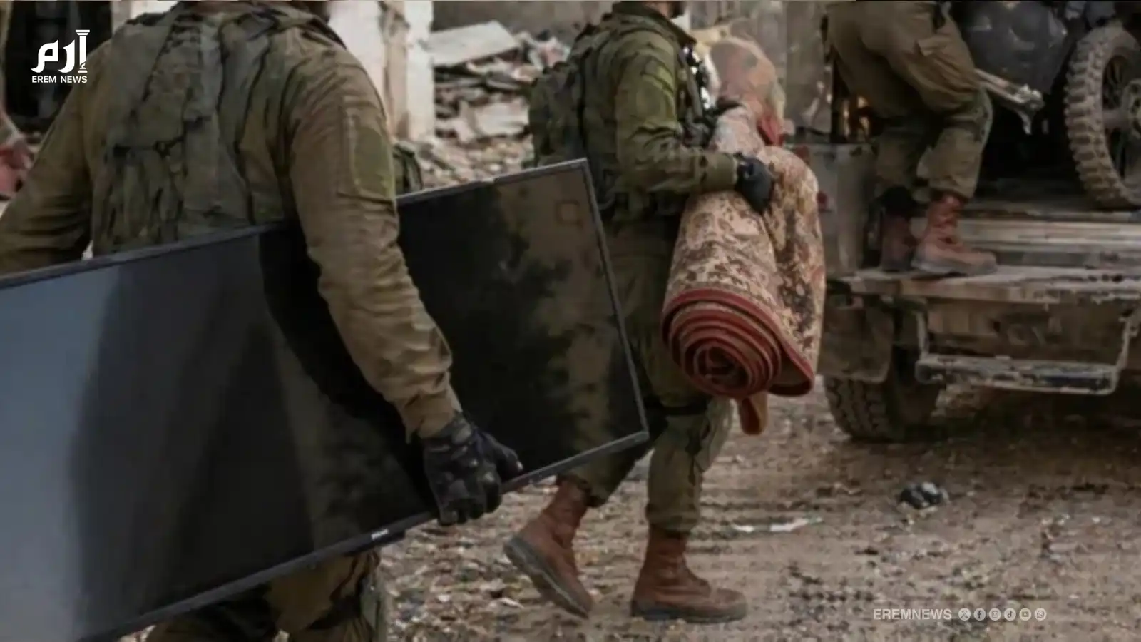 من التلفاز إلى السجاد.. روايات إسرائيلية عن "سرقات" في لبنان (فيديو إرم)