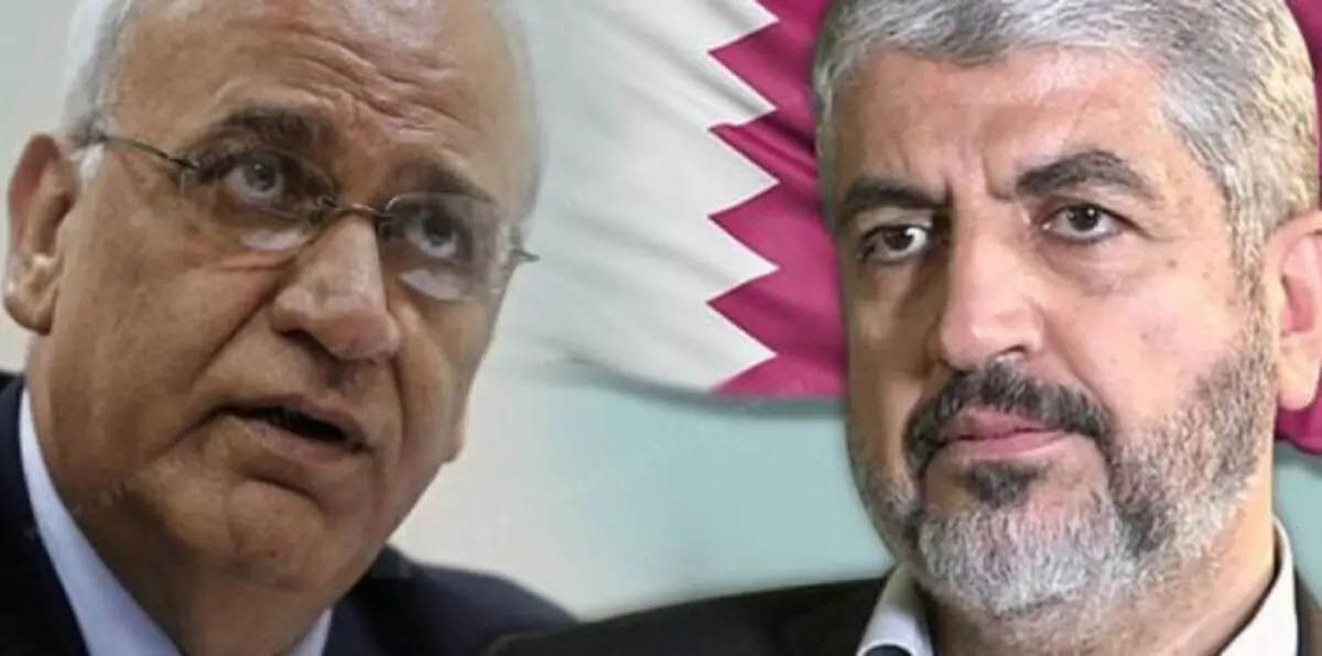 مشعل يلتقي صائب عريقات بالدوحة