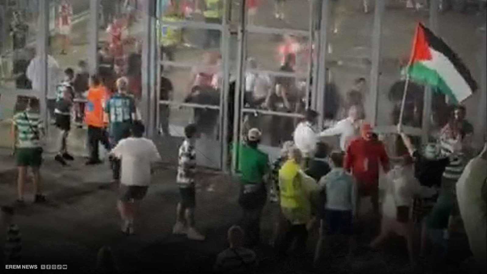 ملعب أوروبي يتحول إلى ساحة حرب فلسطينية إسرائيلية (فيديو إرم)