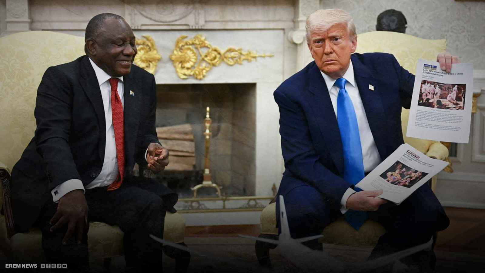 جدل "الأدلة الخاطئة" يعصف بلقاء ترامب ورامابوسا