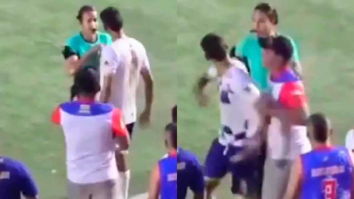 اللحظة الأكثر جنونًا.. لاعب يصفع حكمة على وجهها ردًا على طرده (فيديو)