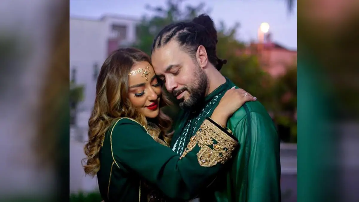 عبد الفتاح الجريني وجميلة البداوي يحتفلان بزفافهما في المغرب‎‎