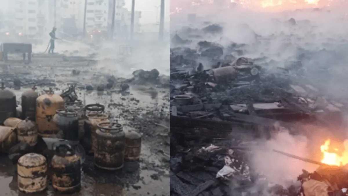 بالفيديو.. حريق هائل في مخيم للمهاجرين في المغرب