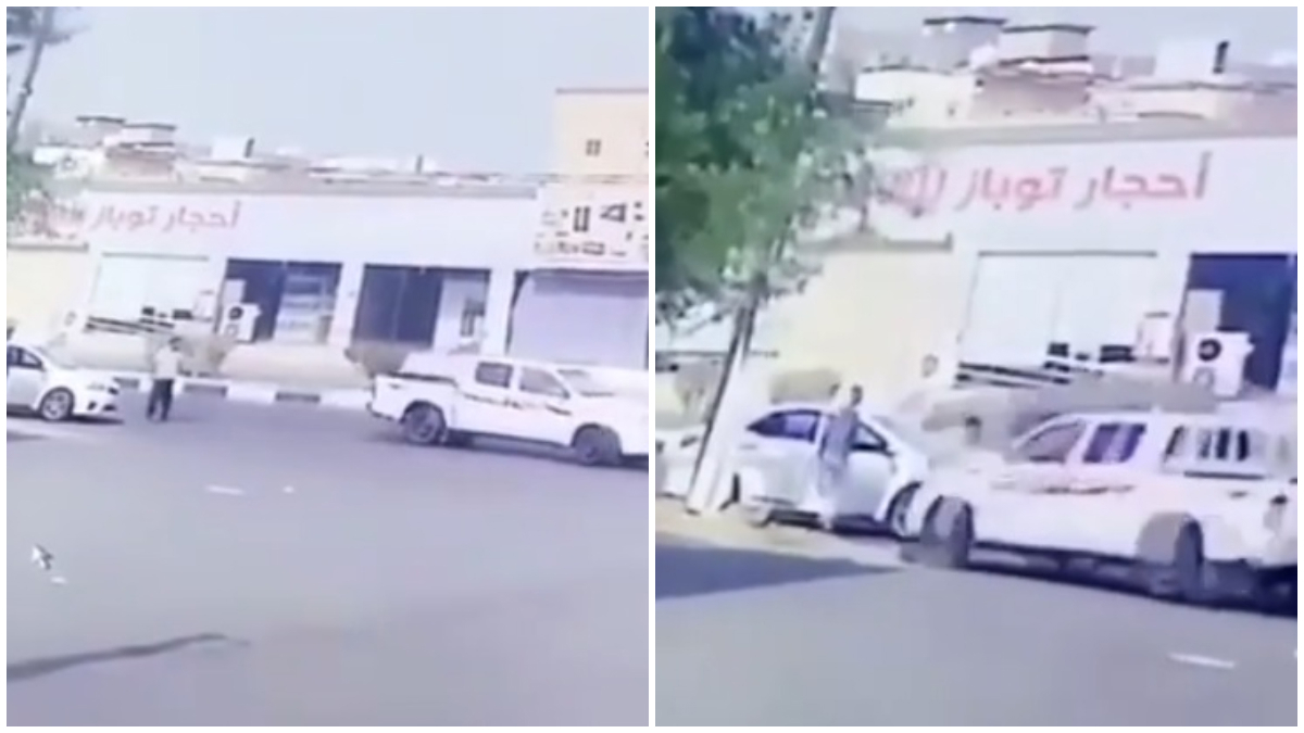 فيديو مروع لقائد سيارة دهس موظف بلدية في السعودية