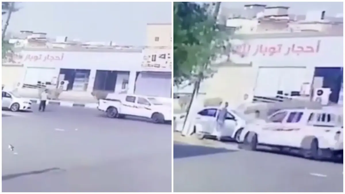 فيديو مروع لقائد سيارة دهس موظف بلدية في السعودية