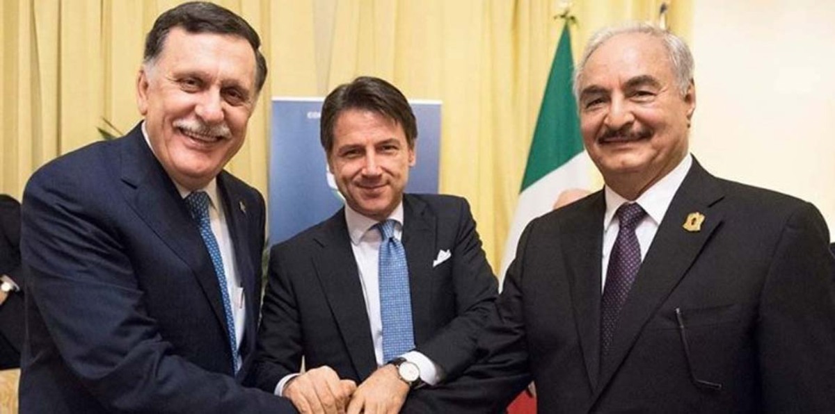 حفتر  يلتقي السراج في باليرمو