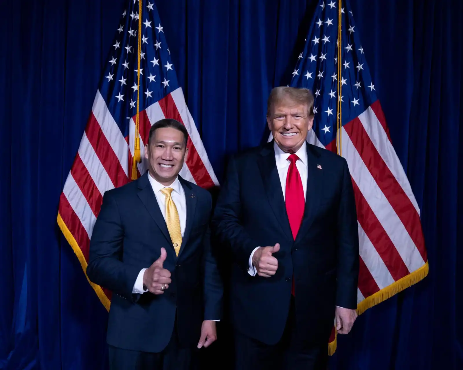 هونغ كاو مع الرئيس الأمريكي ترامب