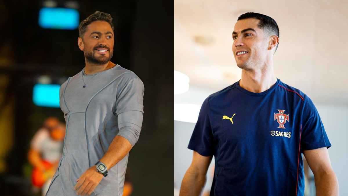 يمشي في الهواء.. تامر حسني يفاجئ جمهوره بفيديو كريستيانو رونالدو
