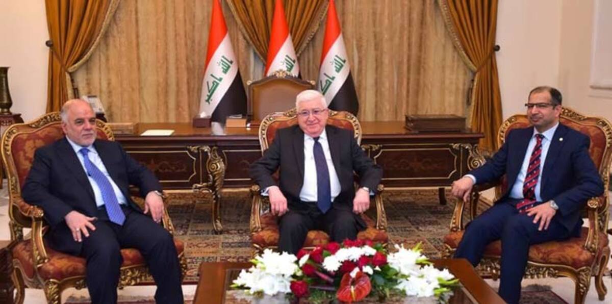 العبادي يتعهد لمعصوم والجبوري بمواصلة الإصلاحات