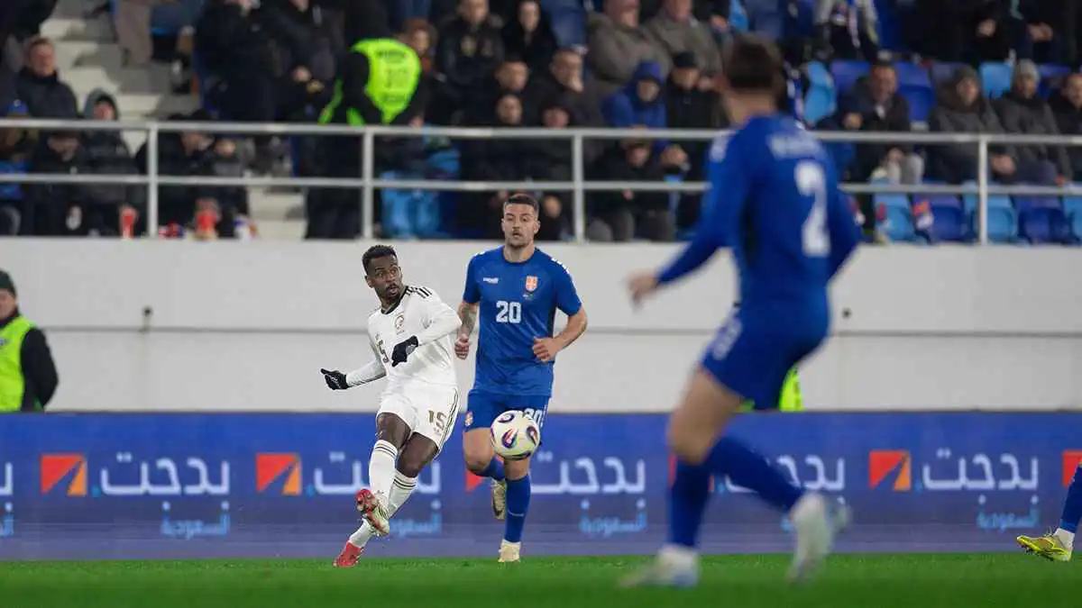 من مباراة صربيا والسعودية