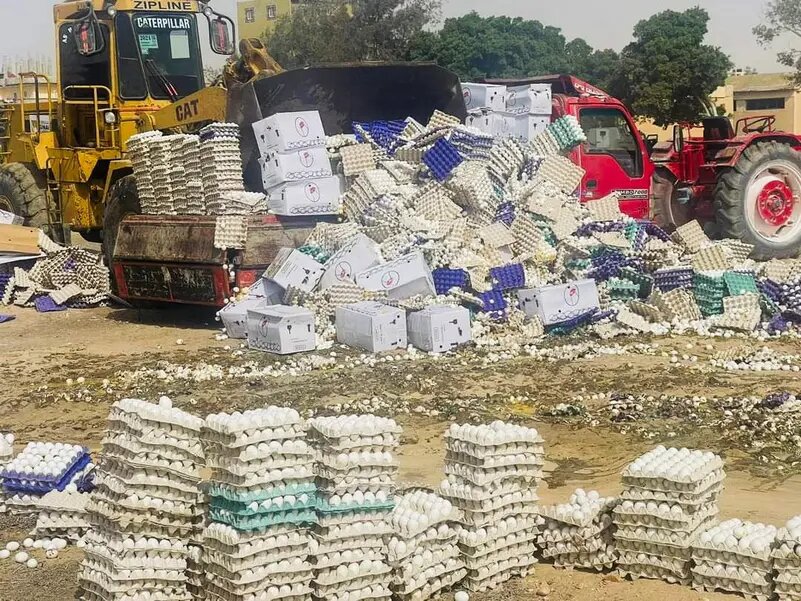 "بيض فاسد وخضار متعفنة".. مواد غذائية بطريقها لغزة تتلف تحت أشعة الشمس