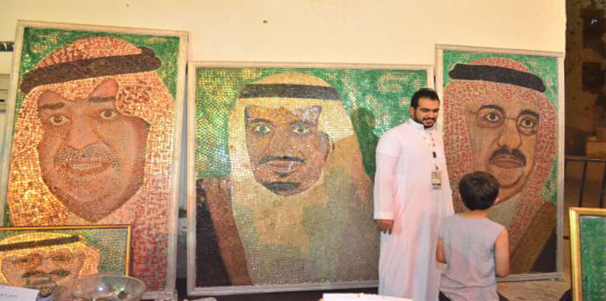 سعودي يسعى لـ"غينيس" برسم جدارية من 50 ألف عملة معدنية