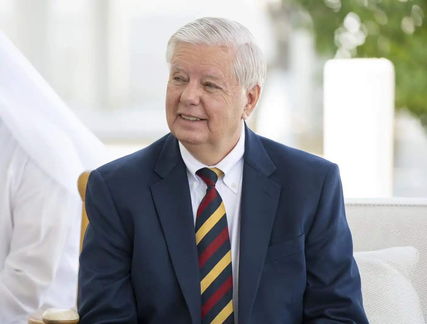 الرئيس الإماراتي خلال استقباله السيناتور ليندسي غراهام