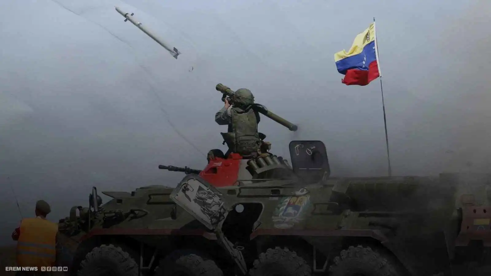 جندي فنزويلي يطلق صاروخا مضادا للطائرات