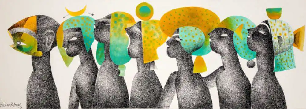 من لوحات المعرض