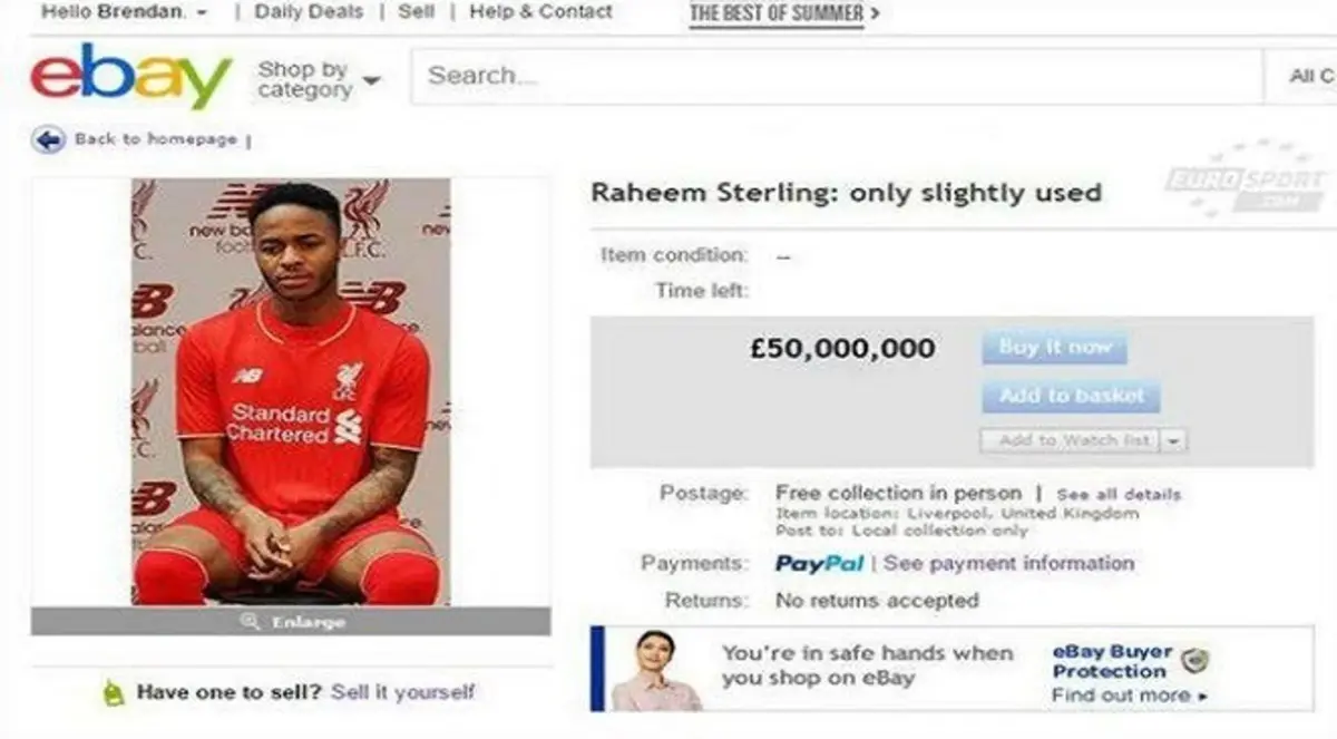 مشجع يطرح رحيم ستيرلينغ للبيع في مزاد علني