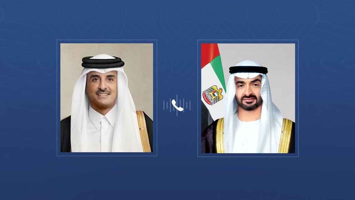 الرئيس الإماراتي يجري اتصالاً هاتفياً مع أمير قطر
