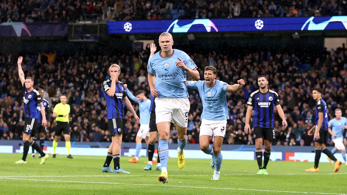 هالاند يواصل كتابة الأرقام ويسجل لثالث مباراة متتالية بدوري أبطال أوروبا مع مانشستر سيتي 