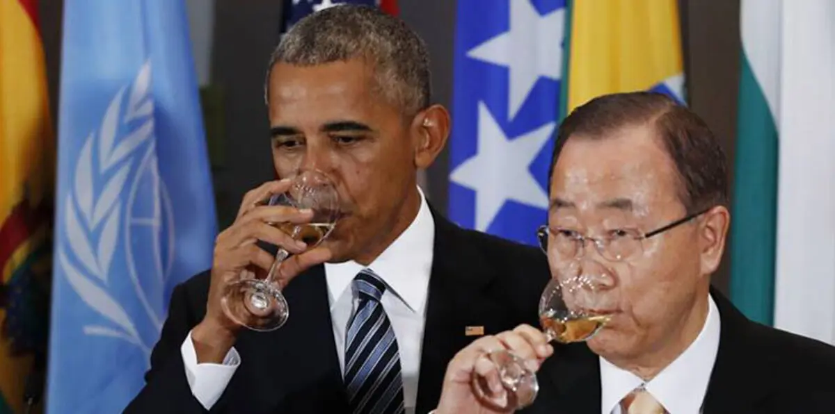 فيديو.. كيف مازح بان كي مون الرئيس الأمريكي أوباما؟