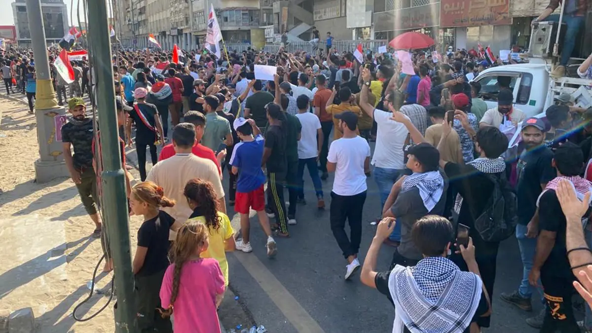 احتجاجات واسعة في بغداد لإحياء الذكرى الثالثة لتظاهرات تشرين 2019