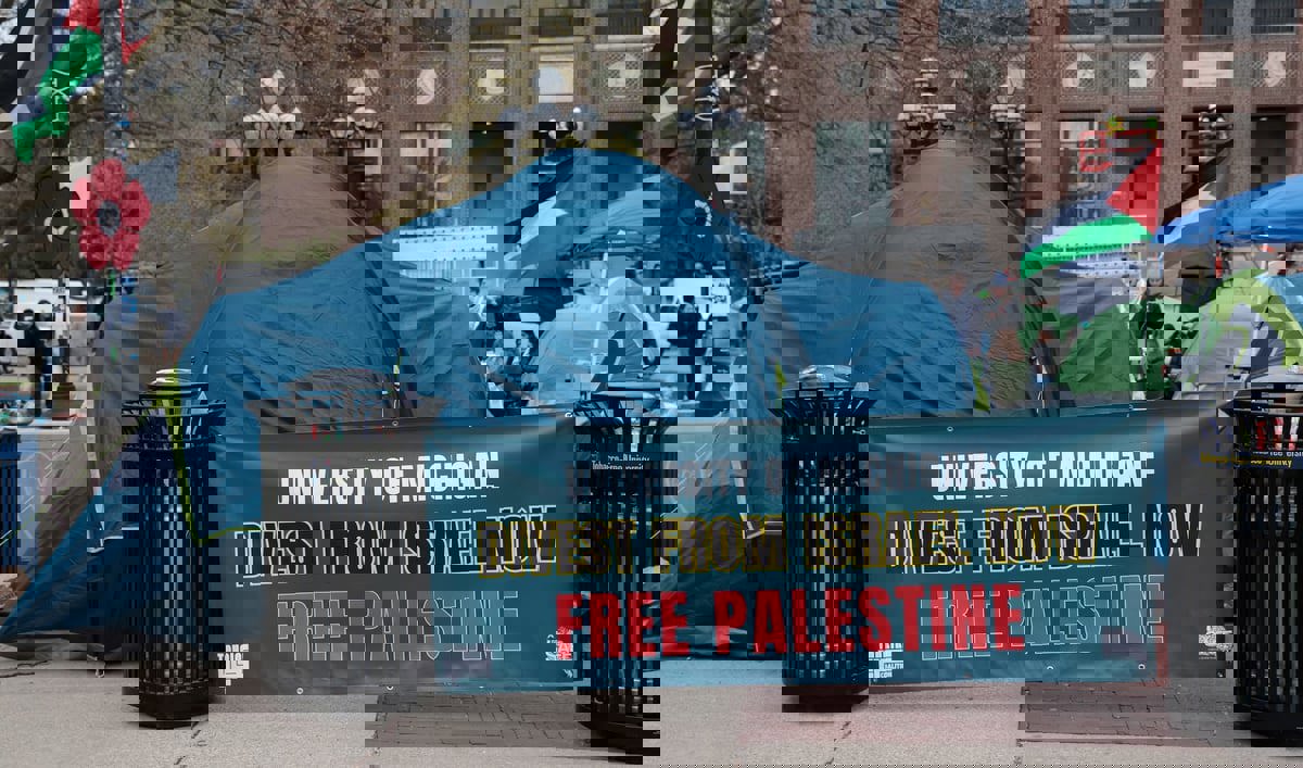 منظمو حركة "غير ملتزم" ينضمون للمحتجين على حرب غزة في جامعة ميشيغان‎