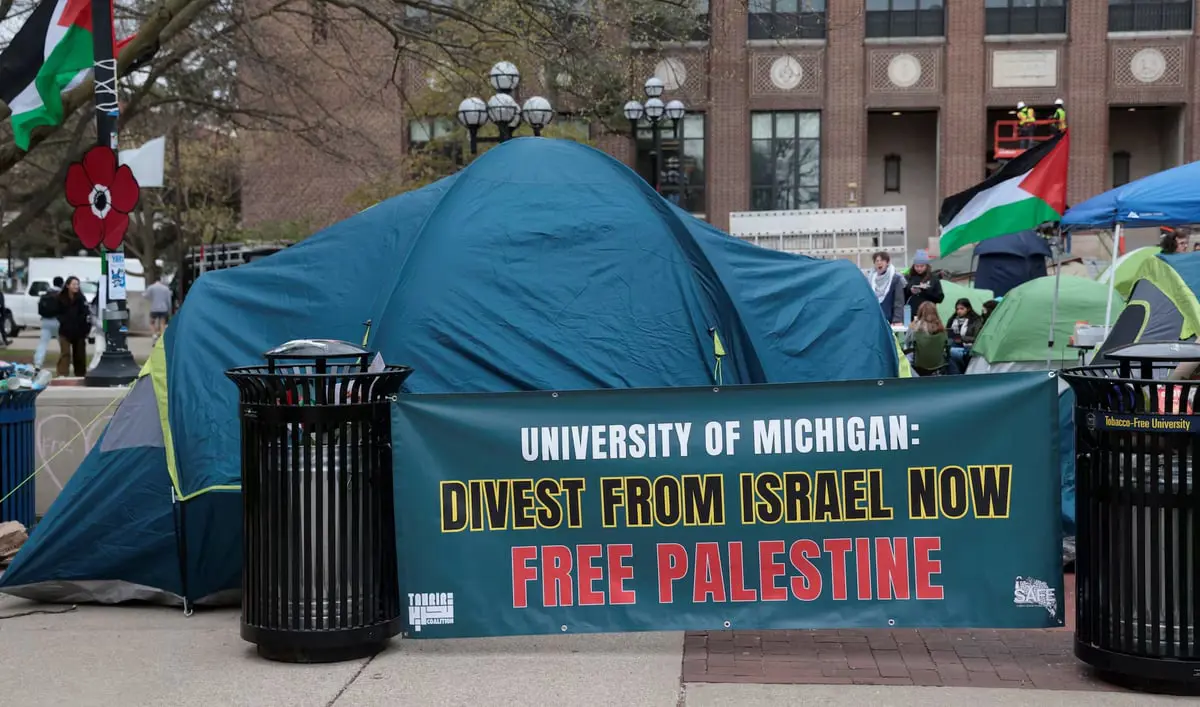منظمو حركة "غير ملتزم" ينضمون للمحتجين على حرب غزة في جامعة ميشيغان‎