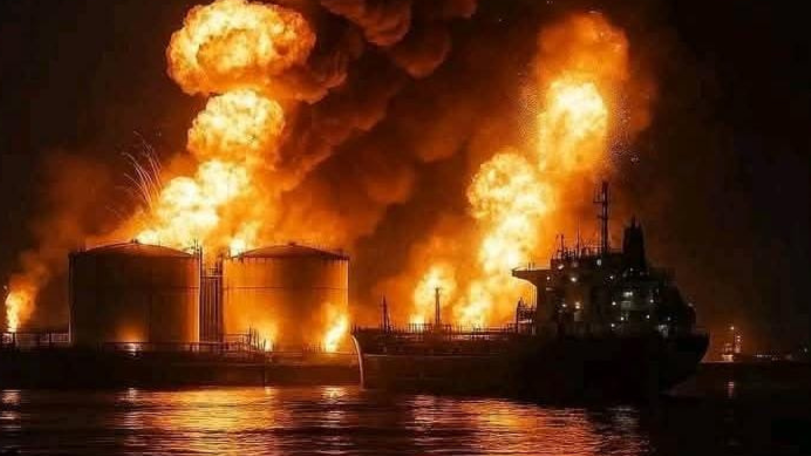 تسرب نفطي ودبابات مدمرة.. صور تكشف الدمار في ميناء رأس عيسى