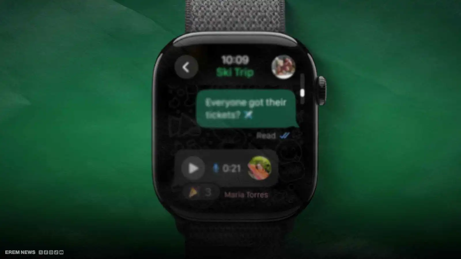 دون الحاجة لإخراج الهاتف.. نسخة استثنائية من "واتساب" لساعات "أبل" (فيديو إرم)